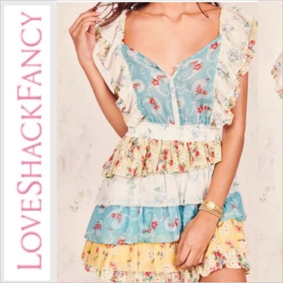 Loveshackfancy Phyllis Tiered Minidress cottage core XS - Picture 1 of 11